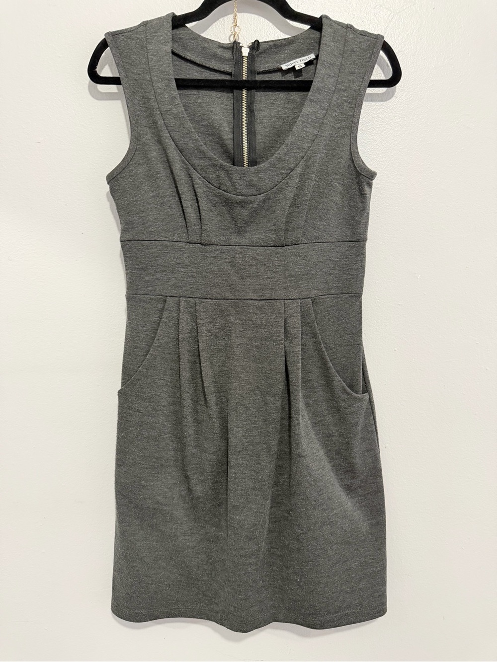 Velvet Torch Gray Sleeveless as oop Neck Mini Dress